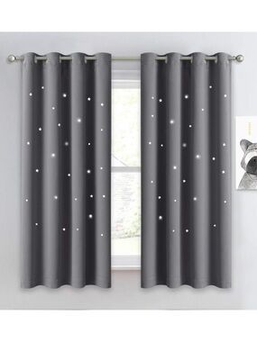 Grommet Top Light Gray Curtain Panel - Modern Blackout Drapery